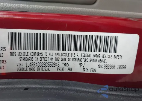 2011 Jeep Grand Cherokee Laredo из США, поврежденный, VIN 1J4RR4GG2BC552845